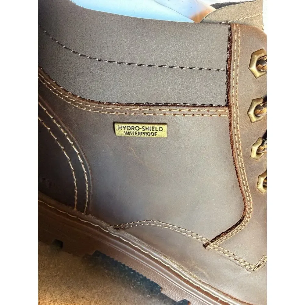 Rockport Weather Or Not Plain Toe Waterproof Leather Boots Mens 8M Tan CI6148NIB